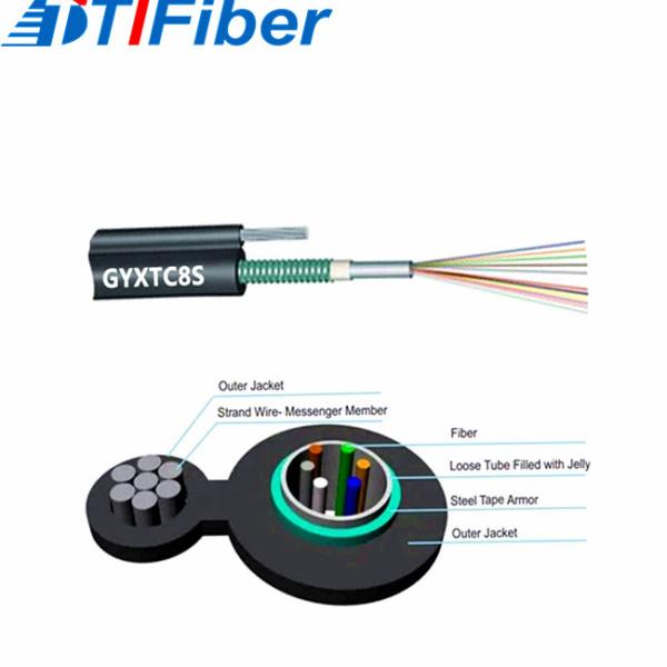 GYFTC8S G652D Fiber Optic Cable FRP Strength figure 8 fiber cable