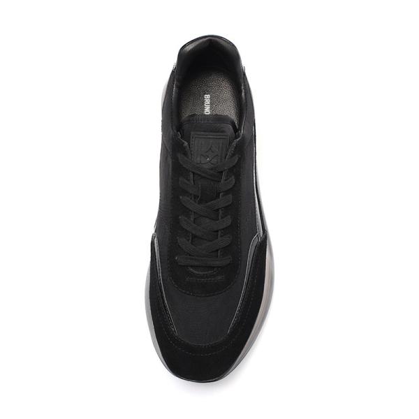 ODM Black Euro 39 Size Mens Leather Sneakers Anti Skid Lace Up