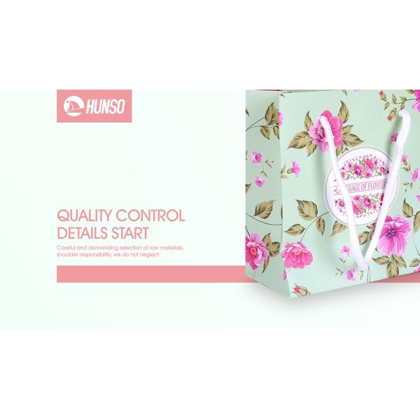 Romantic Flowers Custom Printed Paper Bags Return Wedding Gift Bag 30X27X12CM