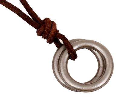 Double circle head layer cowhide necklace restoring ancient ways Leather necklace