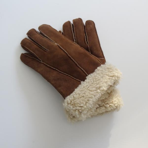 Classical hot sale machine sewing winter slink women sheepskin gloves