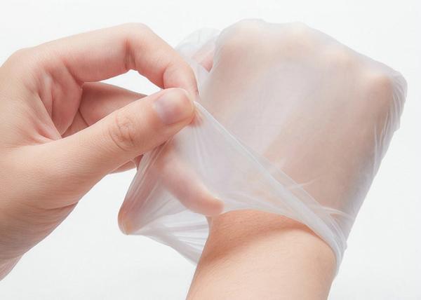 Professional Disposable Plastic Gloves 3 Mil Thickness Natural White
