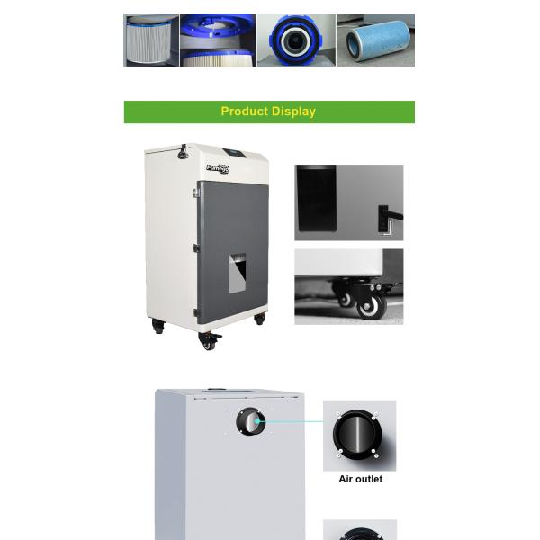 Industrial 350W Chemical Fume Extractor For Polishing Cutting Sanding