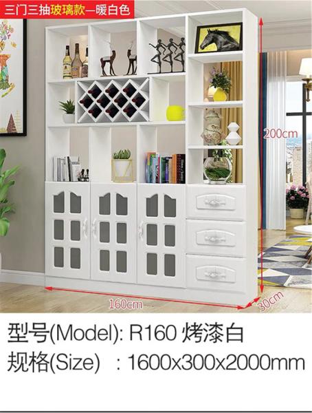 Baking Varnish White Entrance Hall Cabinet , MDF Painted Wood Divider Cabinet