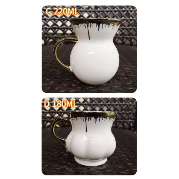 Ceramic Mugs Fashion Coffee Cups Nordic Blank OEM Porcelain White Gold Mug