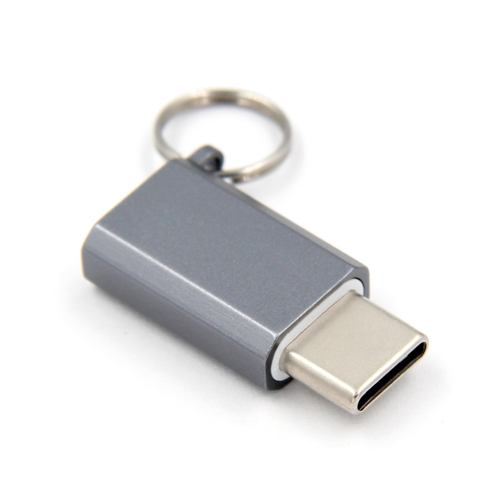 Переходник Usb c к Usb серого цвета, тип конвертер заряжателя ноутбука OCC c с ключевой цепью