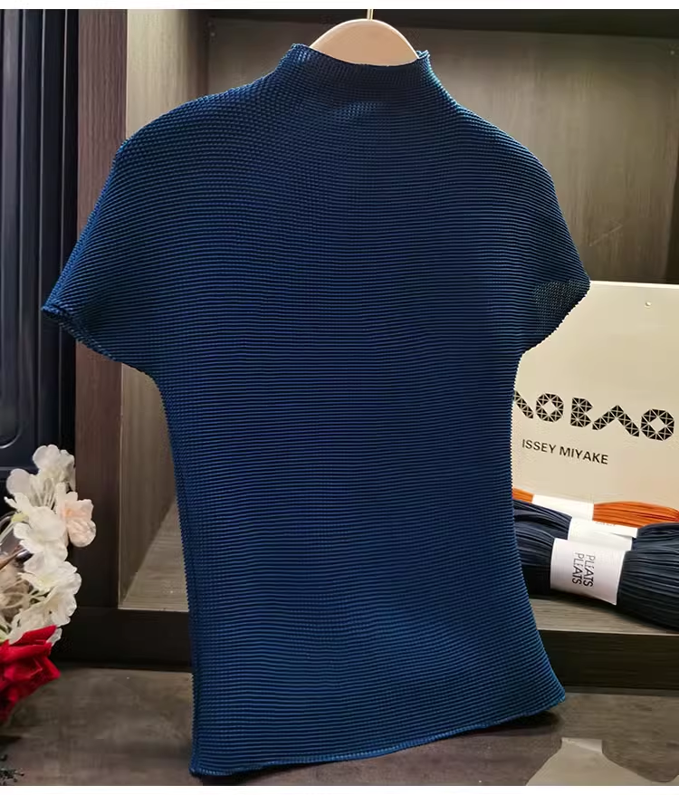 Classic Stretch Fabric Comfortable Breathable Small Stand Collar Corn T-shirt Short Sleeve Women's Clothing Women's t Dress