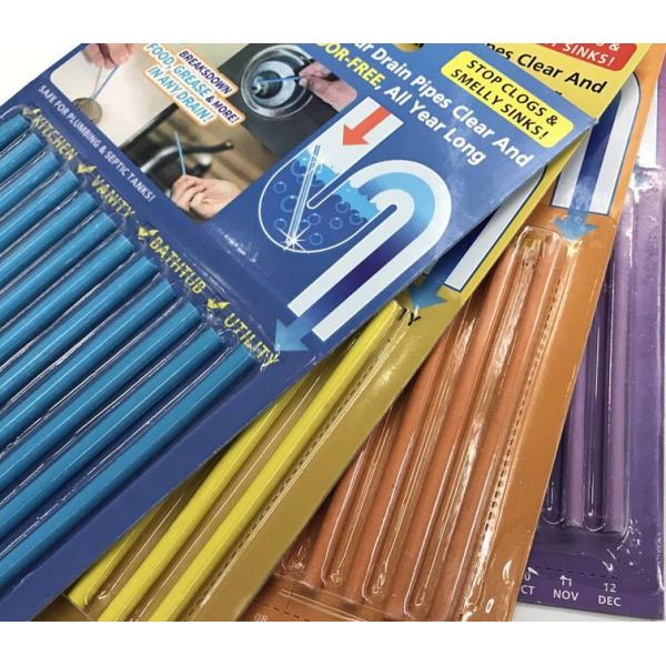 12pcs/bag Sani Pipeline Kitchen Toilet Bathtub Decontamination Rod Sticks Sewer Cleaning and Deodorizer Unscented