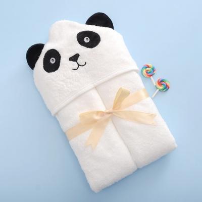 100% Panda Hooded Infant Bath Towels en bambou naturel 400gsm