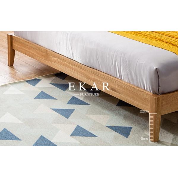 New Modern Simple Design King Size Oak Solid Wood Bedroom Furniture Nordic Bed