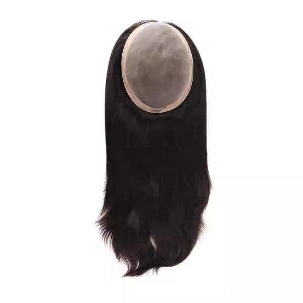 MONO Long Hair Topper for Women Natural Brazilian Human Hair Cheap Topper High Quality Natural Black Thick Density