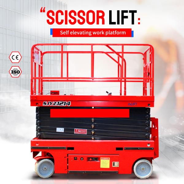 Моторная мощность 48 В/4,5 КВт 320 кг номинальная нагрузка Гидравлическое колесо Мобильная ножничная подъемная платформа