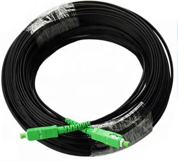 fio de gota exterior da fibra ótica da palavra simples FTTH do único modo do SC APC de 50M 100M
