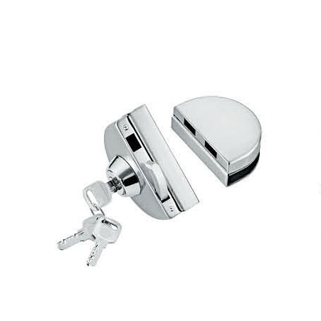 Glass door locks LC-002, stainless steel 304 plate, finishing satin or mirror
