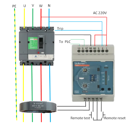 Acrel ASJ10-LD1A Earth Leakage Relay Din Rail 35mm
