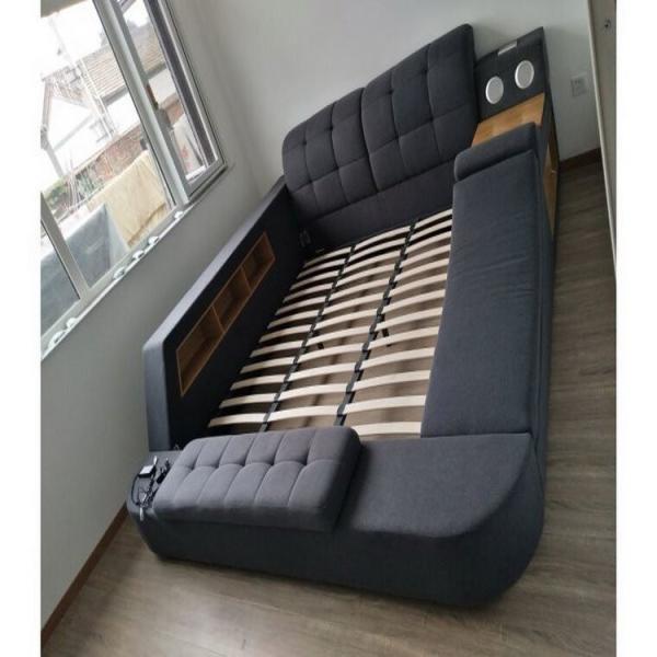 Leather Luxury Bedroom Sets Tufted Upholstered Bed Modern Design