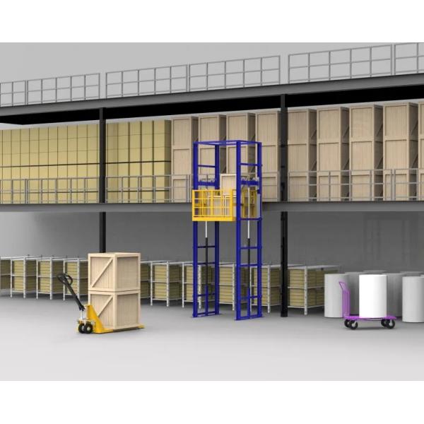2 - 5 Tons Double Guide Rail Cargo Lifting Platform Industrial Freight Elevator