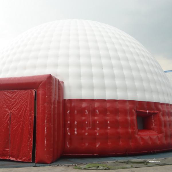 Giant Inflatable Igloo Tent , Red White Blow Up Dome Tent For Advertising Activity