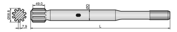 Tunneling Drill Bit Adapter For HLX5 HFX5