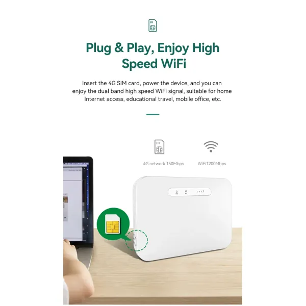 11AC Dual Band 4G Router LTE CPE with Battery