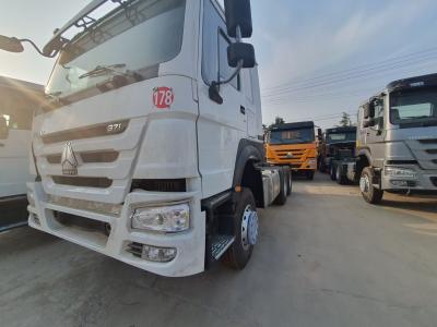 HOWO A7 Used Tractor Truck LHD 6X4 Euro 2 371 HP With Power Assisted Hydraulic Steering White