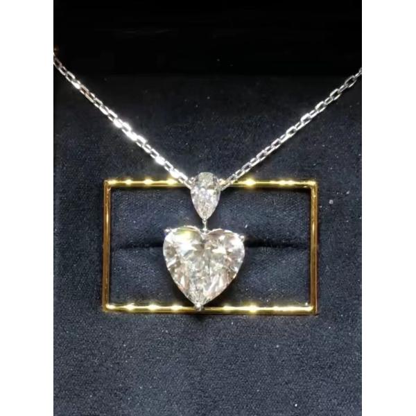Heart Shape Lab Grown Diamond Pendants Lab Engineered Diamonds Jewelry
