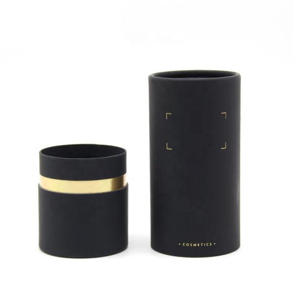 Black Cardboard Perfume Tube Packaging Bronzing Round Container for Cosmetic Bottles