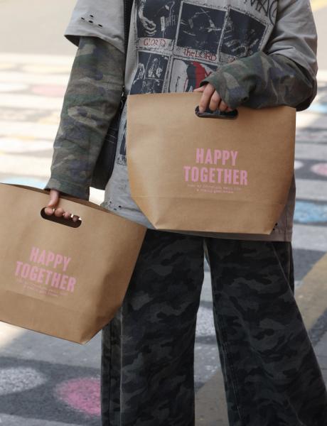 Custom Printed Vintage Kraft Paper Gift Bag Eco Friendly Bulk