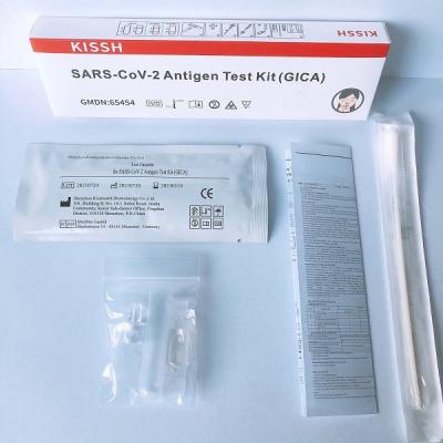 Teste rápido Kit Colloidal Gold do antígeno da proteína de Nucleocapsid do auto 18*4*8cm nasal samply