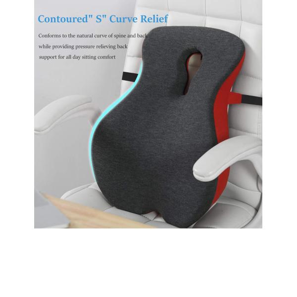 Anti-Decubitus Therapeutic Car Driver's Seat Memory Foam Back Lumbar Support Cushion Woven Triangle
