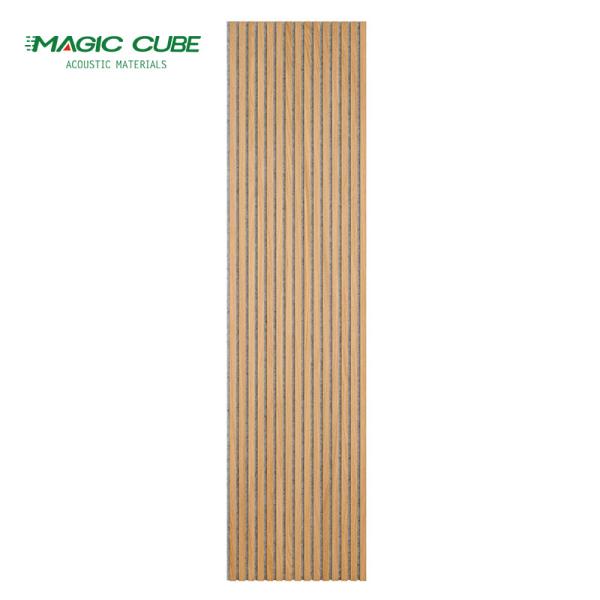 Modern Fireproof Natural Walnut And Oak Acoustic Slat Wood Wall Panel 9mm/12mm Thickness