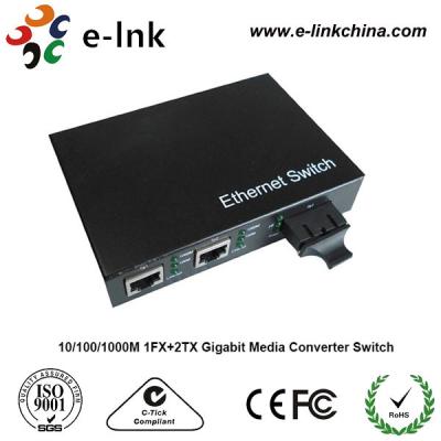 Multi conversor dos meios de Gigabit Ethernet da fibra do modo, cabo de fibra ótica do SC ao conversor Cat6