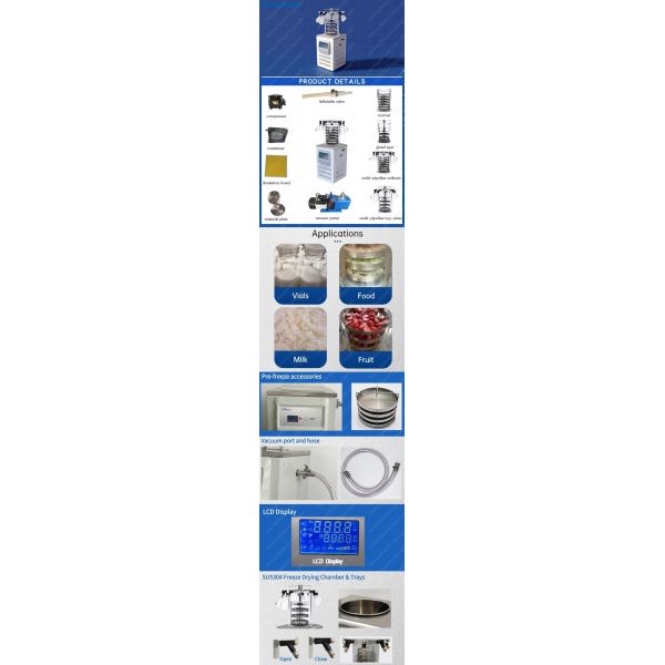 Laboratory Mini Freeze Dry Machine 3kg/Batch For Food Processing