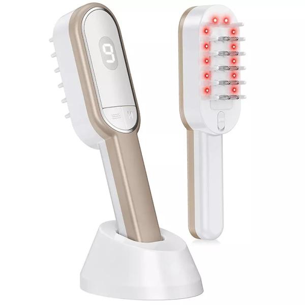 Pente recarregável portátil de venda superior do laser da massagem da vibração do tratamento do cuidado do crescimento do cabelo do pente dos cuidados capilares do laser do cabelo