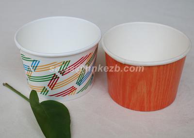 Multi Size Ice Cream Paper Cups With Lids , Disposable Ice Cream Bowls