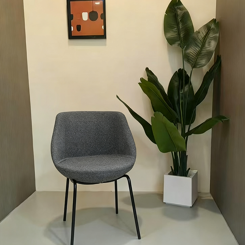 Comfortable Fabric Back Armless Accent Chair with Metal Legs-Modern Design for Bedroom Gym & Living Room Use