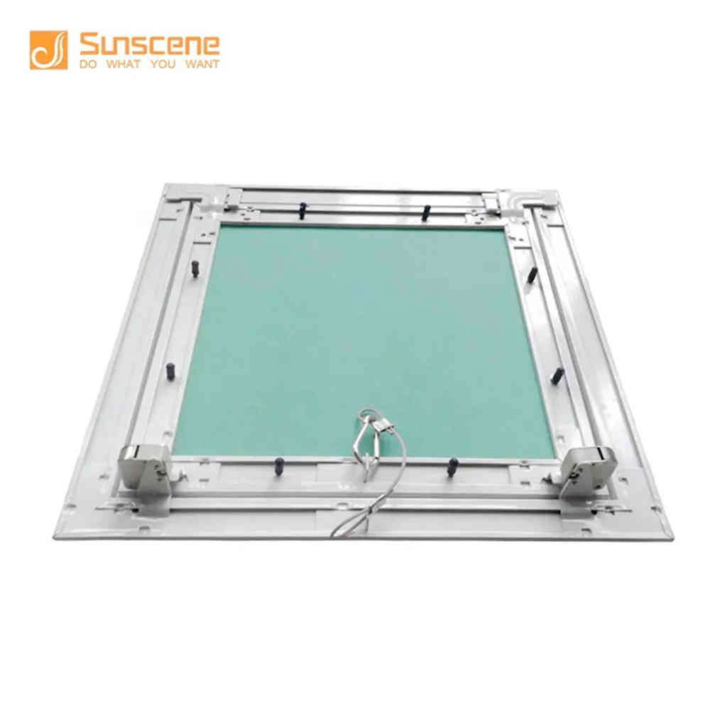 Trap Door Gypsum Board Access Panel Plaster Flush Aluminum 60x60 Drywall Gypsum Ceiling Lock Open