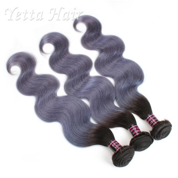 Cheveux brésiliens non-traités de Remy de Vierge de deux tons, prolongements gris de cheveux bouclés