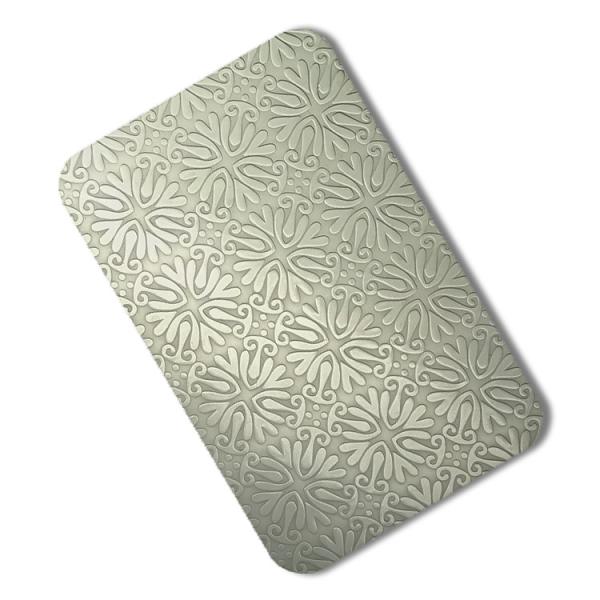 JIS 304 Embossed Stainless Steel Sheet Kitchen Wall Panels 0.3mm - 3mm Flower Pattern