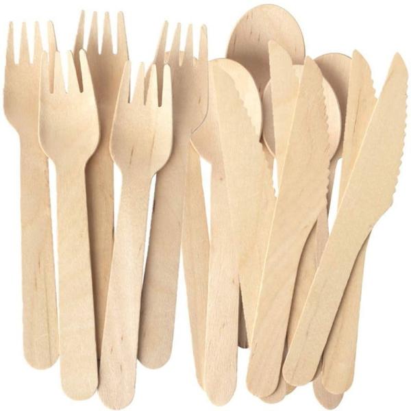 Wooden Cutlery Set with Pouch Custom Logo 165mm Quantity 1 Eco-Friendly Biodegradable
