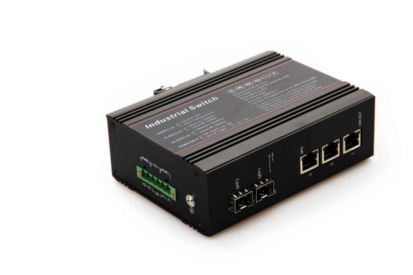 Os ethernet industriais do porto da fibra 5 do ponto de entrada comutam portos da fibra de 2 gigabits 3 portos rj45 de 10/100/1000M