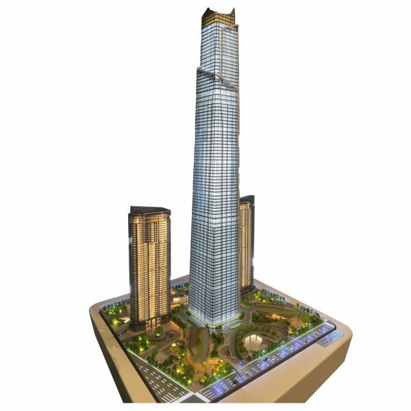 Custom High Precision Architectural Scale Model Modern Commercial Tower Display Model