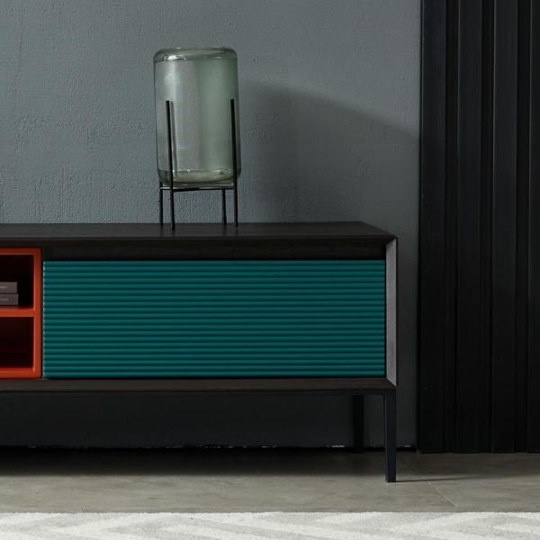 MDF Oak W160 Family Room Storage Cabinets Modern Wood TV Stand