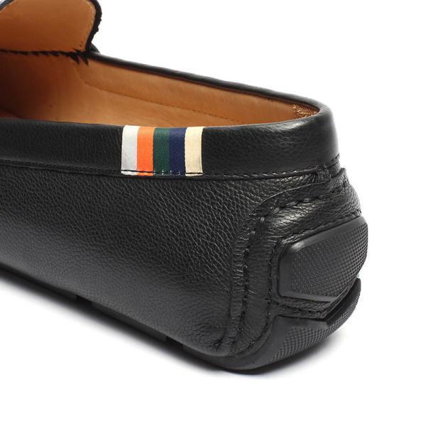 Anti Odor Black Euro 43size Men Genuine Leather Moccasin Cow