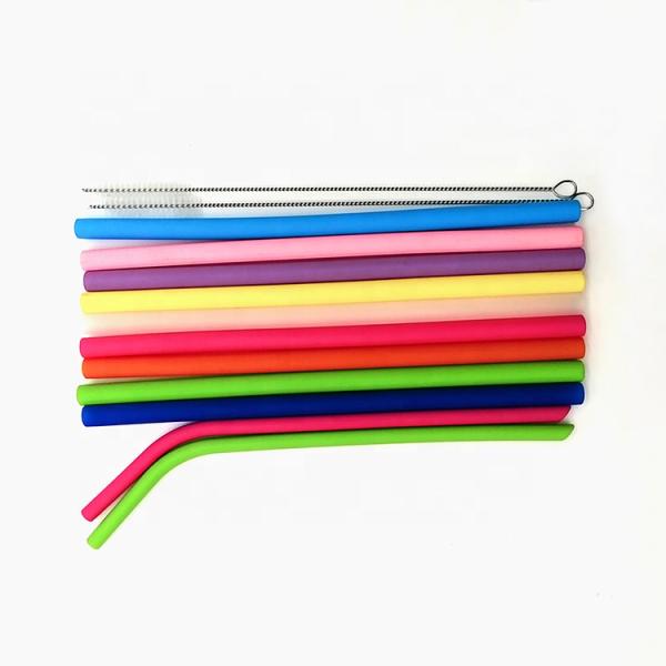 Соломы Eco изготовленного на заказ складного многоразового силикона выпивая дружелюбное с щеткой чистки