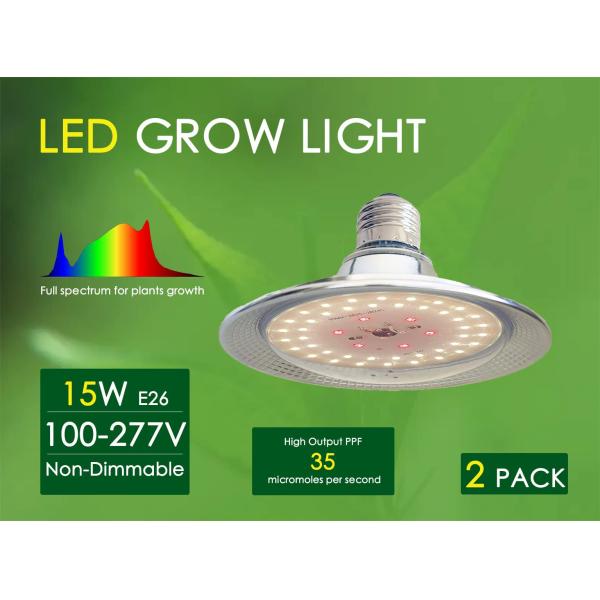 15Watts Full Spectrum Aluminum LED Plant Growth Light Bulb for Indoor Plants High PPF