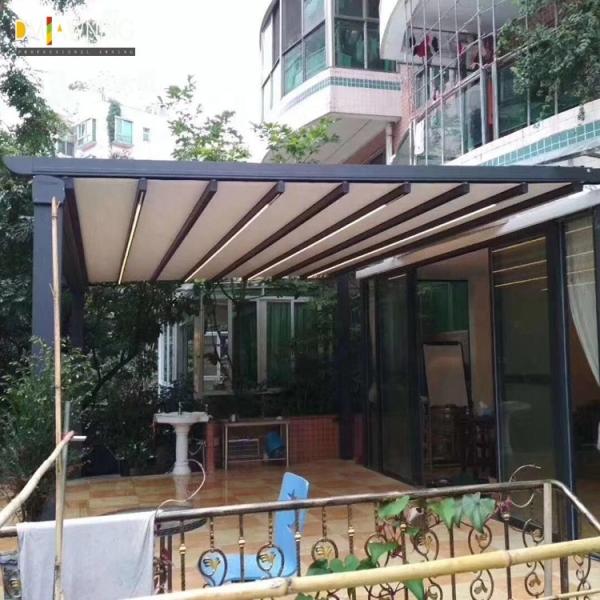 Aluminum PVC Pergola Awning Kits Sunroom Sunshade Motorised Retractable Roof