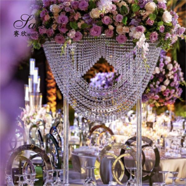 Clear Cemetery Flower Stand Wedding Centerpiece Table Decoration 75CM