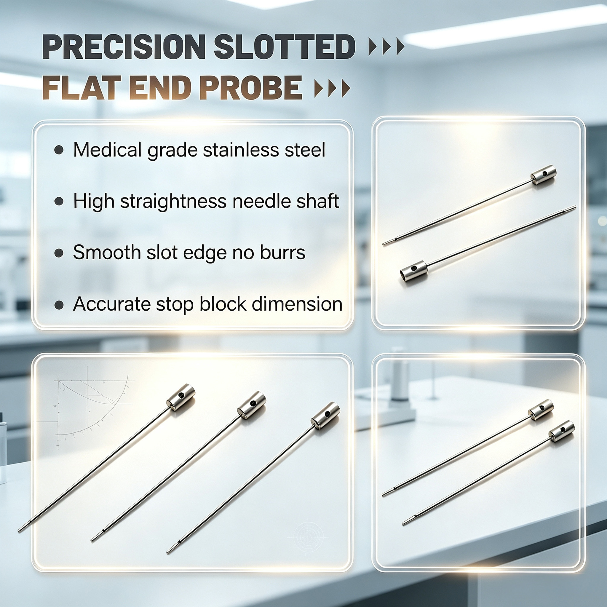 Customized Flat Tip Slotted Needle with Cylindrical Handle