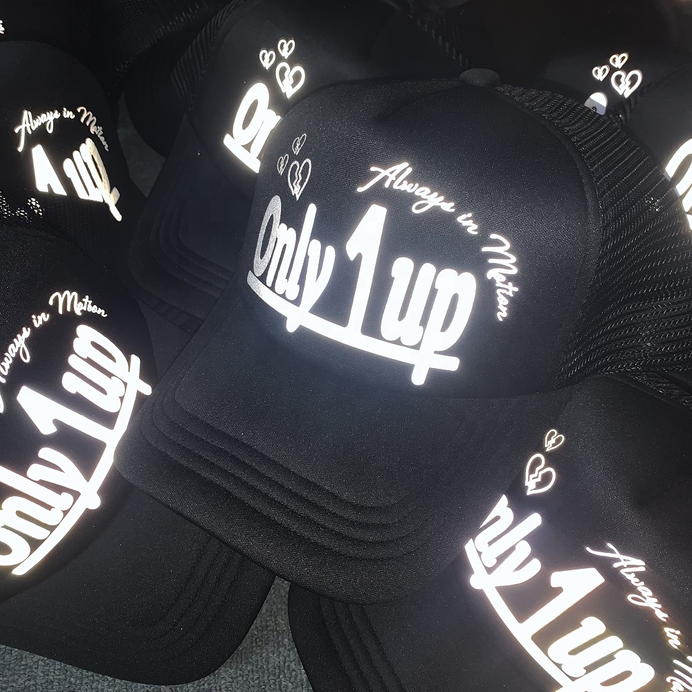 Custom 3M Reflective Trucker Hat Luminous Logo Sublimation Transfer Printing
